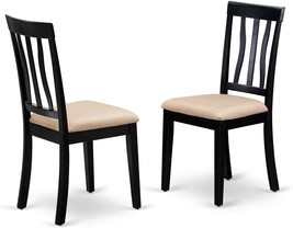 Set Of 2 Antique Mid-Century Dining Chairs From East West Furniture With Linen - £134.28 GBP