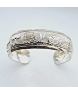 WILSON TSOSIE NAVAJO 925 STERLING SILVER STORYTELLER CUFF BRACELET 38g - $545.28 CAD