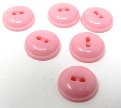 6 Pink Round Plastic 2 Hole Buttons 1/2&quot; Pig Noses Dome Blouse Dress    ... - £7.77 GBP
