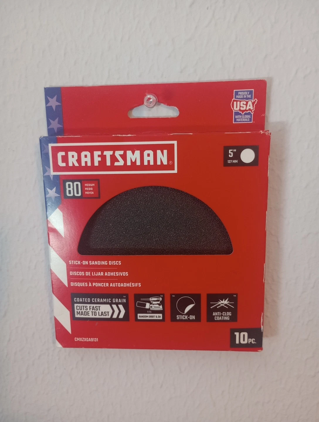 Craftsman 10 Pack 5&quot; 80 (Medium) Stick-on Sanding Discs CMXZXGA9131 - $20.00
