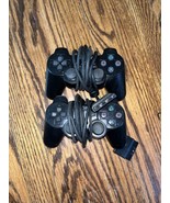2x Sony PlayStation 2 PS2 - Original OEM DualShock 2 Controller Black Fo... - $19.80