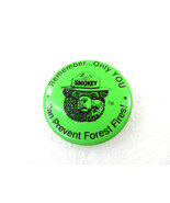 Smokey Bear Remember...Only YOU Can Prevent Forest Fires! Green Pin Butt... - £7.72 GBP