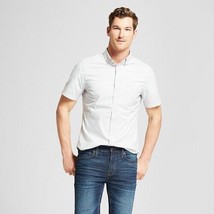 Men'S Slim Fit Short Sleeve Button Down Shirt - Silver Foil Xxl - £28.76 GBP