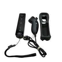 Wii Motion Plus Remote Controller With Nunchuck &amp; Sleeve, Black, Tested ... - $29.07