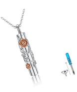 Urn Necklace Sterling Silver Bar Tree of Life/Rose Star Cremation for - $131.19