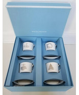Wedgwood Winter White Tea Service For 4 Teacups &amp; Saucers 40032858 Chris... - $380.00
