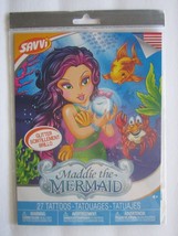 SAVVI MADDIE MERMAID 27+Temporary Tattoos Fish Starfish Pearls 1/2&quot;- 2&quot; ... - £5.06 GBP