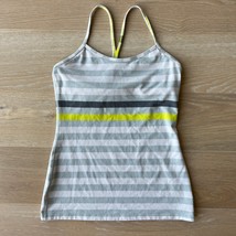 Lululemon Power Y Tank Luon Jet Stripe Heathered Silver Spoon sz 8 - $739.33 MXN