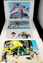 Set of 4 David R. Hipwell Signed Numbered Matted Prints, Green Bay Packers - £38.65 GBP