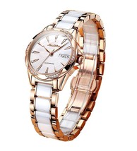 Womens Big Face Automatic Watch, Diamond Accented Self - £313.88 GBP
