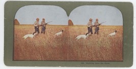 c1900&#39;s Stereoview Walking Upon the Point. Two Hunters With Rifles and Dogs - £9.71 GBP
