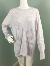 NWT Women&#39;s Sonoma Lt. Orchid Cable Knit/Pointelle Sweater Sz XL Extra L... - £18.19 GBP