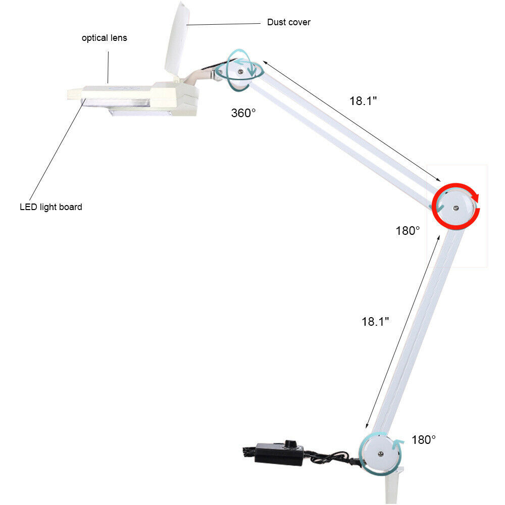 10x LED Table Clamp white color Magnifying Lamp for reading 110V  Item image 5