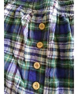HTF vintage Barbizon Flannel  Shorts Blue 4 Buttons Size large Plaid  - £13.31 GBP