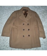 Bona Fina Alorna Beige Tan wool coat Double Breasted Buttons Petite Women - £27.35 GBP