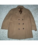 Bona Fina Alorna Beige Tan wool coat Double Breasted Buttons Petite Women - $48.00 CAD
