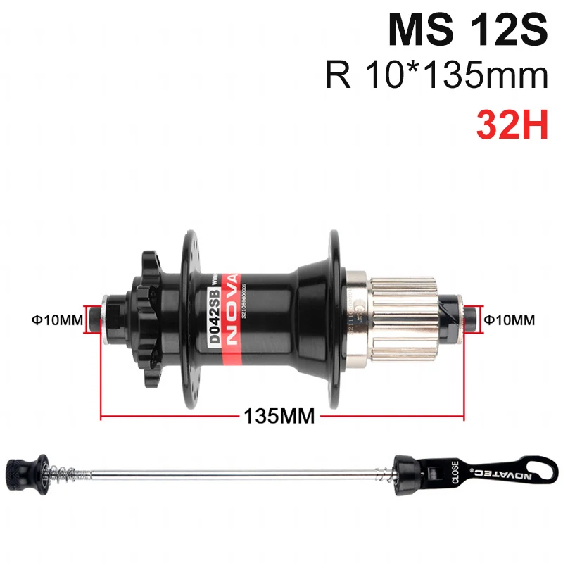 Novatec Cubo Micro Spline 12 v BOOST 32 Holes ings MTB Microspline Hub 12s QR Th - £125.04 GBP