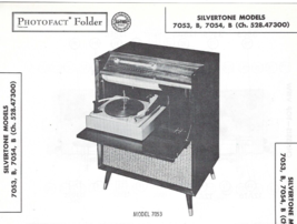 1957 SILVERTONE 7053 Console Record Player Photofact MANUAL Receiver 705... - $10.88