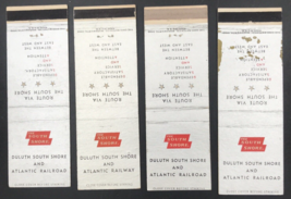 Lot of 4 VTG 1950&#39;s DSS&amp;A Duluth South Shore &amp; Atlantic Railroad Matchbook Cover - £9.63 GBP