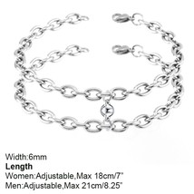 Vnox Attractive Charm Couple Bracelets for Women Men,Never Fade Stainless Steel  - £10.50 GBP