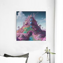 Ready To Hang Framed Canvas Wall Art Print 16X16 Candy Mountain Multistyle Decor - £31.38 GBP