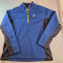 Spyder Men’s XXL 1/4 Zip Pullover Blue Black Yellow Performance Fleece - $37.99