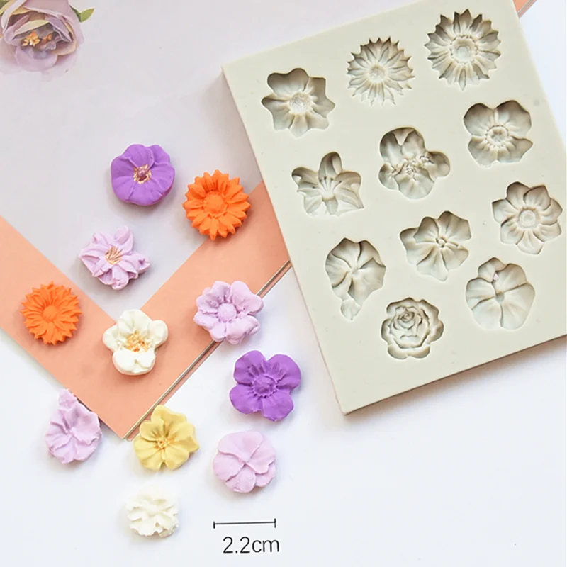 House Home Cartoon Flower Silicone Fondant Cake Mold Cupcake Jelly Candy... - £19.98 GBP