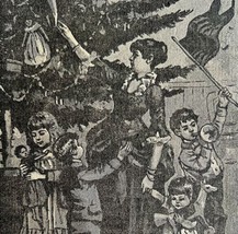 Around The Christmas Tree 1892 Victorian Art Woodcut Printing Ephemera DWY10B - £23.48 GBP