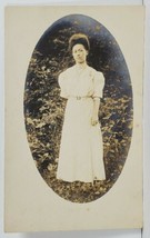 Rppc Lovely Victorian Woman Posing in Wooded Real Photo c1918 Postcard O19 - £7.79 GBP