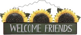 Vintage Sunflower Decor Welcome Sign for Front Door, Garden Themed Welcome Door  - £15.94 GBP