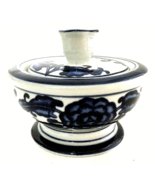 The Bombay Company Blue &amp; White Sugar Bowl with Lid or Covered Candy Dis... - £15.80 GBP