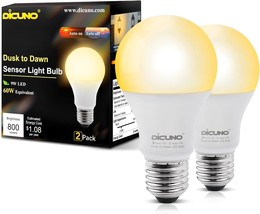 Dusk to Dawn Light Sensor Bulbs Outdoor A19 LED Bulb Automatic On Off 9W 60 Watt - £24.67 GBP