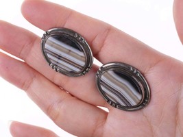 Vintage Southwestern Sterling and agate cufflinks - £130.97 GBP