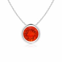 ANGARA Natural Fire Opal Solitaire Pendant Necklace in Silver for Women (6mm) - $203.41+