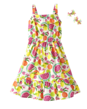 Nwt Gymboree Girl&#39;s Festive Fruit Ruffle Dress Hair Clips 4T 5T 6 7 8 New - £18.82 GBP