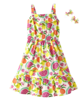 NWT Gymboree Girl&#39;s FESTIVE FRUIT Ruffle Dress Hair Clips 4T 5T 6 7 8 NEW - $22.99