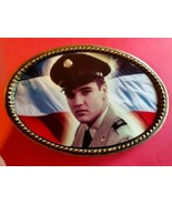 ELVIS PRESLEY MILITARY Epoxy PHOTO MUSIC BELT BUCKLE - $22.99 CAD