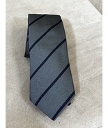 Brunello Cucinelli Dark Maroon Silver & Navy Stripe Silk Neck Tie NWT - $148.49