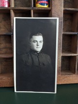 Antique WWI Era Soldier RPPC Portrait ~ AZO ~ Unposted Undivided White B... - £10.20 GBP