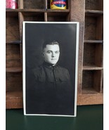 Antique WWI Era Soldier RPPC Portrait ~ AZO ~ Unposted Undivided White B... - £10.14 GBP