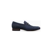 Stacy Adams Wydell Moc Toe Bit Slip On Shoes Navy Suede 25588-415 image 7
