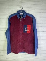 NEW Tommy Hilfiger Denim Corduroy Color Block Button Front Up Shirt Mens... - £30.47 GBP