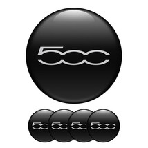 Set of 4 Fiat 500 Logo Domed Sticker for Rim Center Wheel Hub Cap Emblem - £7.60 GBP+