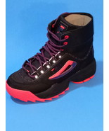 NEW Womens FILA Disruptor Ballistic Black Pink Sneaker Boots Tall Reflec... - £66.83 GBP