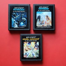 Asteroids Defender Missile Command Atari 2600 7800 Lot 3 Games Cleaned Works - $23.35