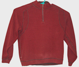 Tommy Bahama Mens Wine Red Relax Quarter Zip Pullover Long Sleeve Sweater - $17.32