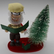 Hershey&#39;s Christmas Ornament Elf Caroler With Tree Kurt Adler Wood Vinta... - $12.19