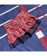 DKNY Jeans red flowy floral mini skirt with a mesh layer  Women’s size 5 - $45.00