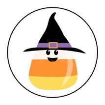 30 Halloween Envelope Seals Labels Stickers 1.5&quot; Round Candy corn witch - £6.00 GBP