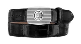 NWT BRIGHTON men&#39;s 34 Golf buckle belt leather black croc Royal Troon de... - $63.00